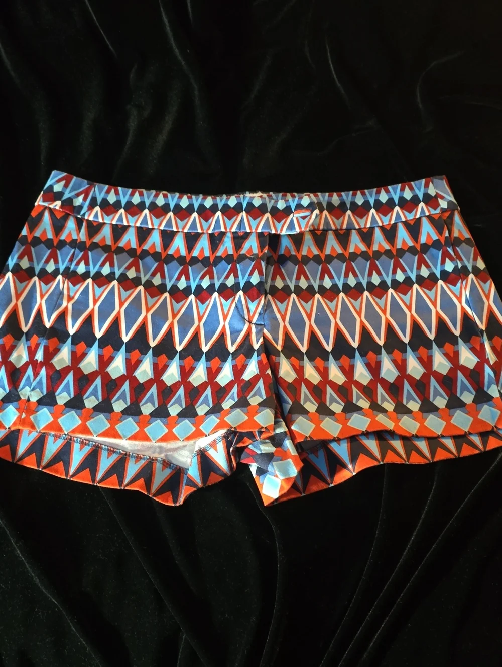 J. Crew Geometric Athletic Shorts in Blue & Orange